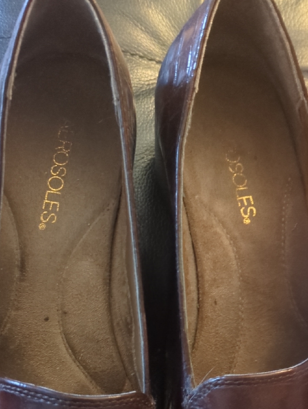 AEROSOLES Brown Leather Slip-On Heels